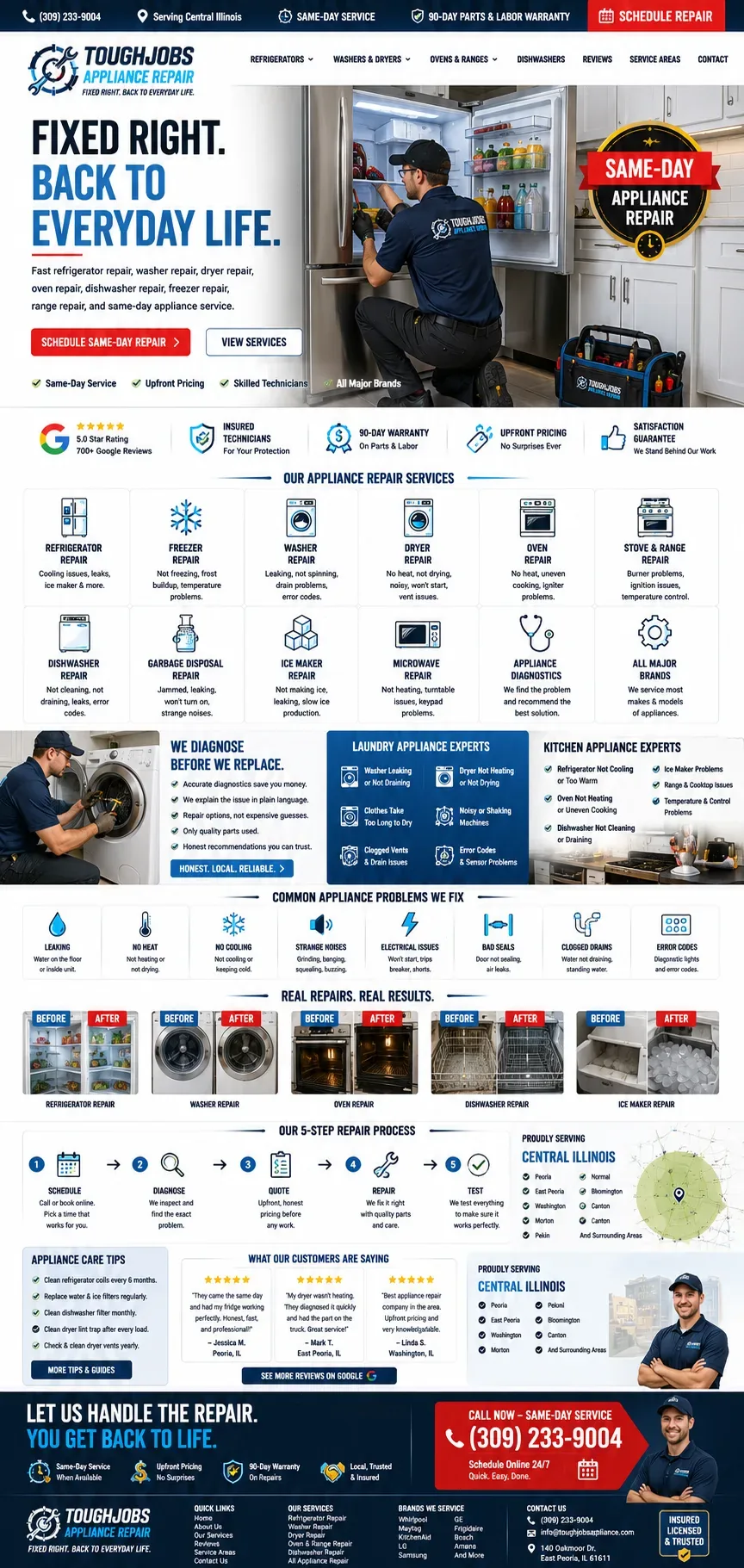 Appliance Repair website example