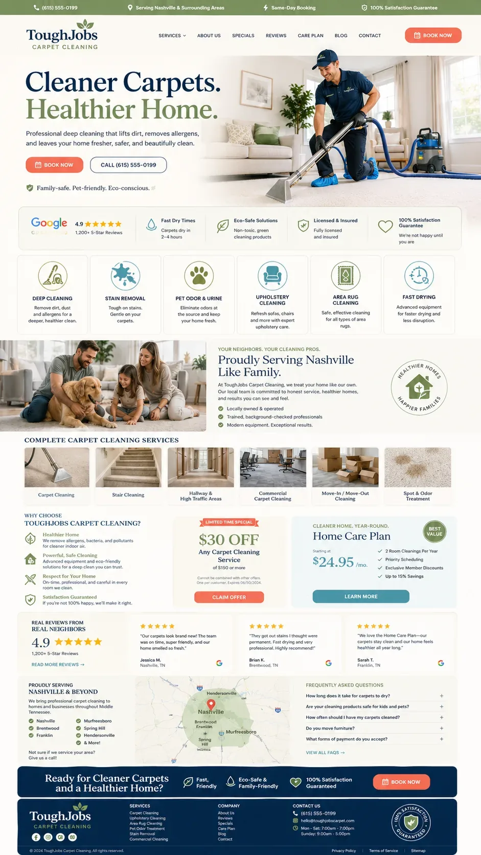 Carpet Cleaning website example