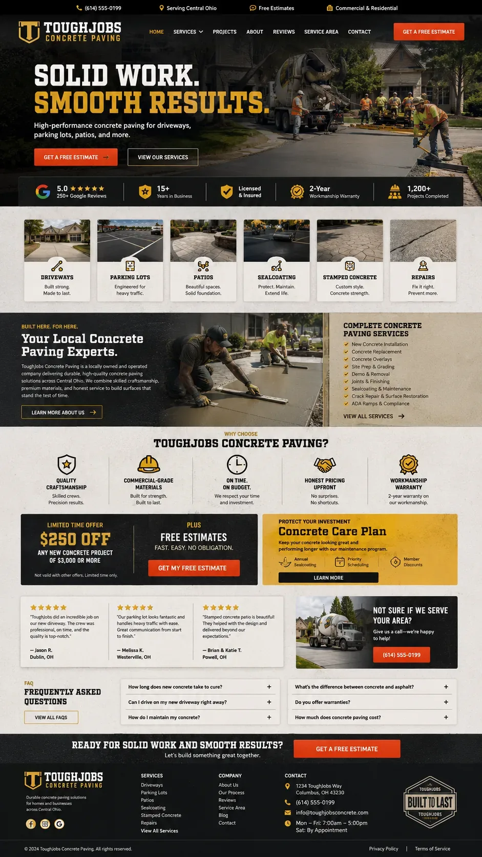 Concrete & Paving website example
