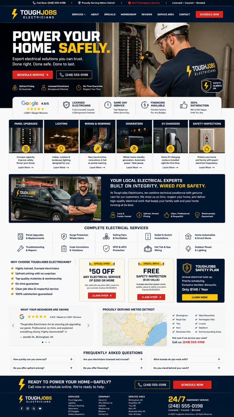 Electrician website example