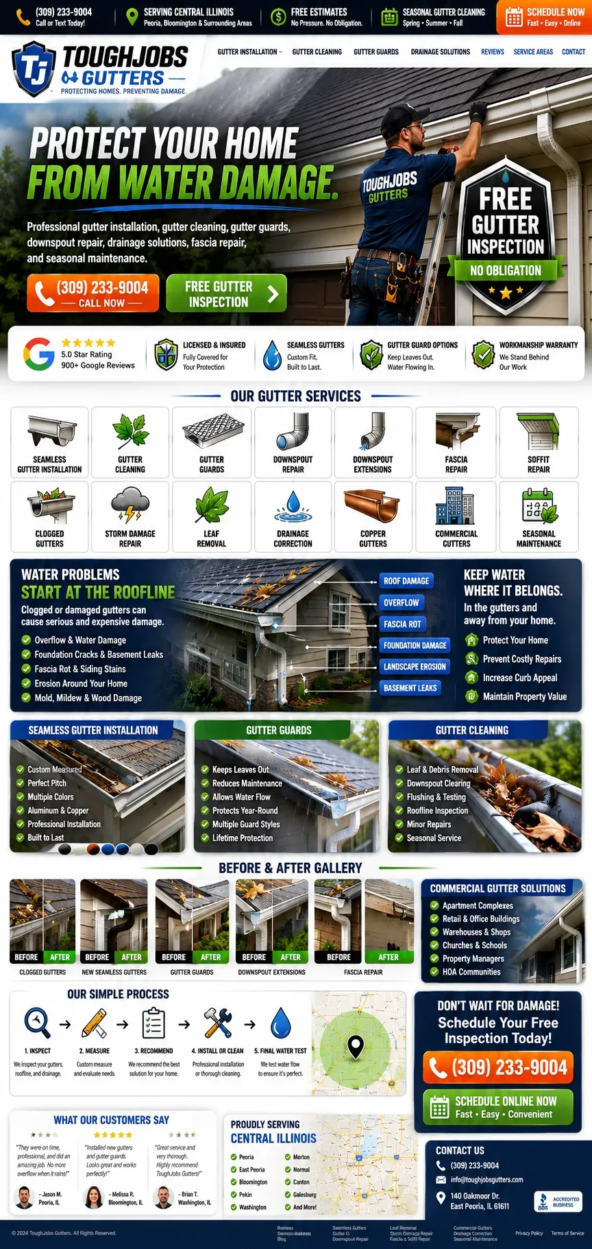 Gutter Install & Cleaning website example