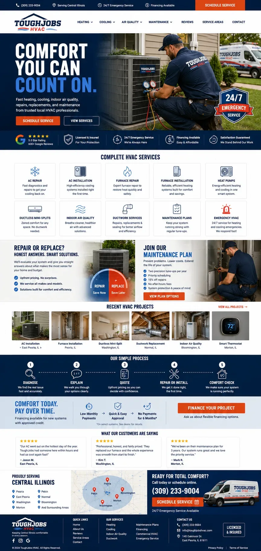 HVAC Repair website example