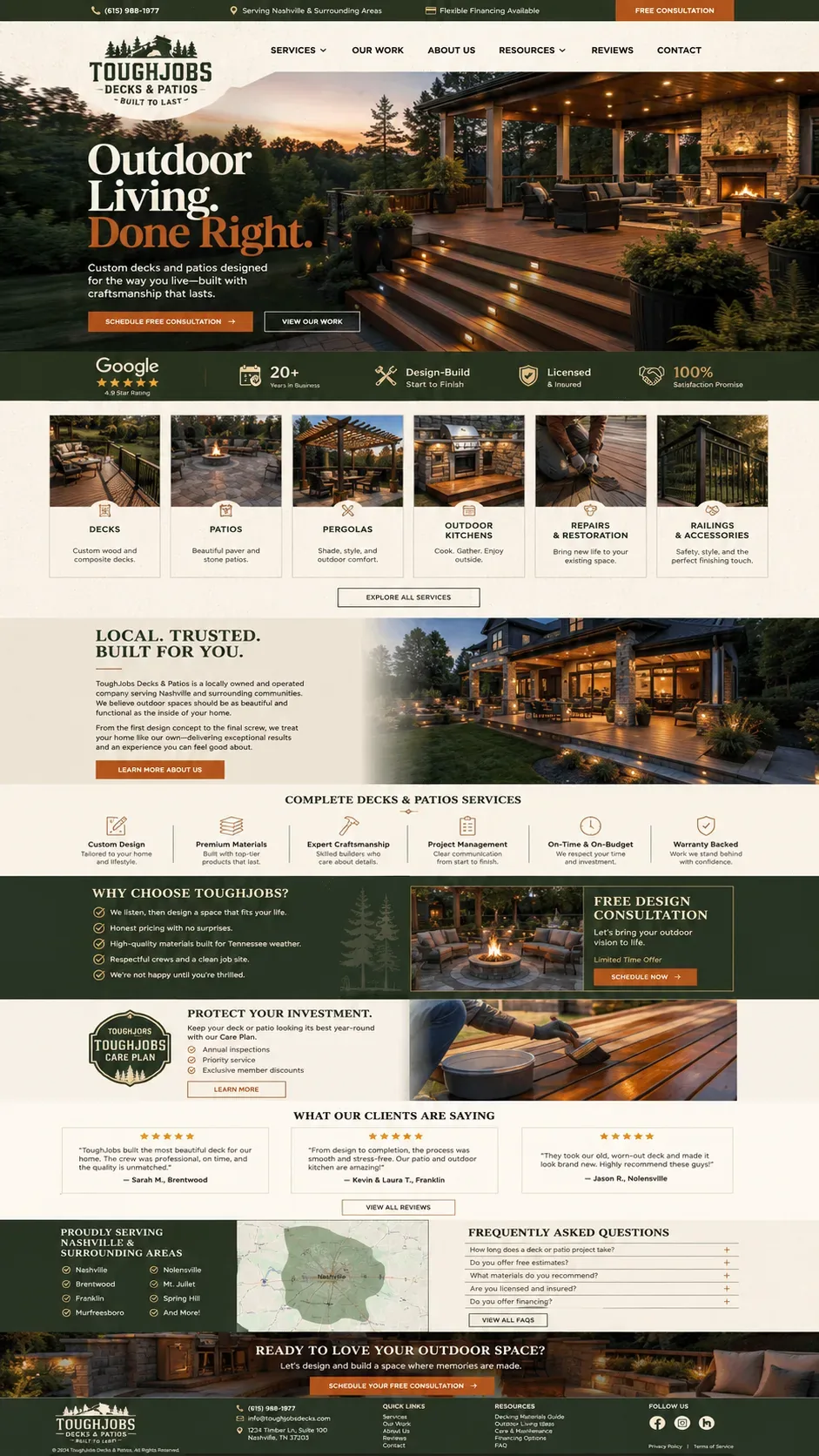 Patios & Decks website example