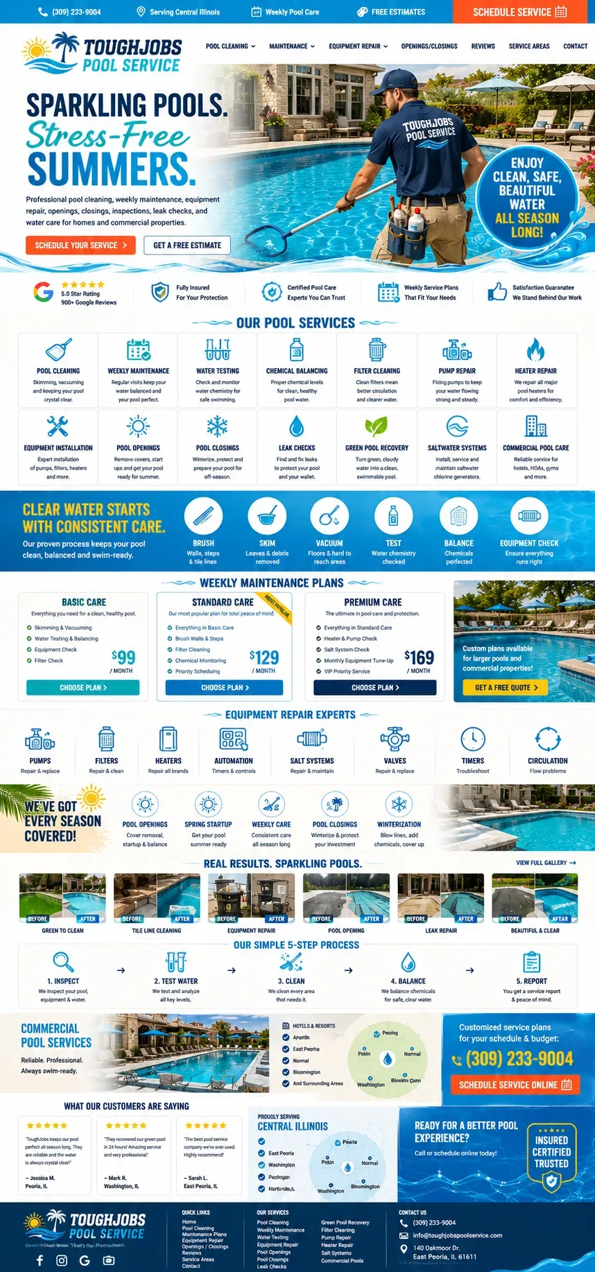 Pool Cleaning & Build website example