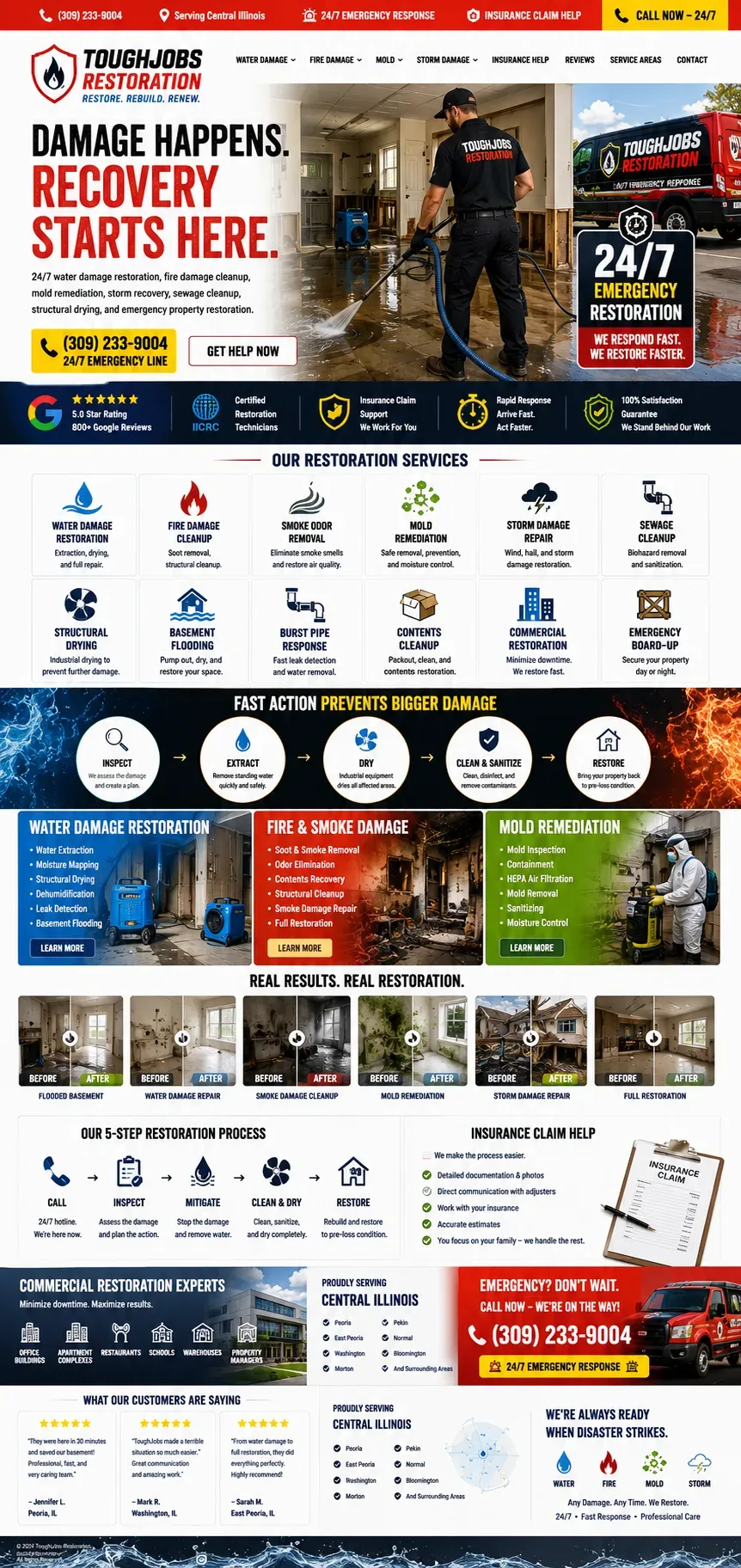 Restoration & Water Damage website example