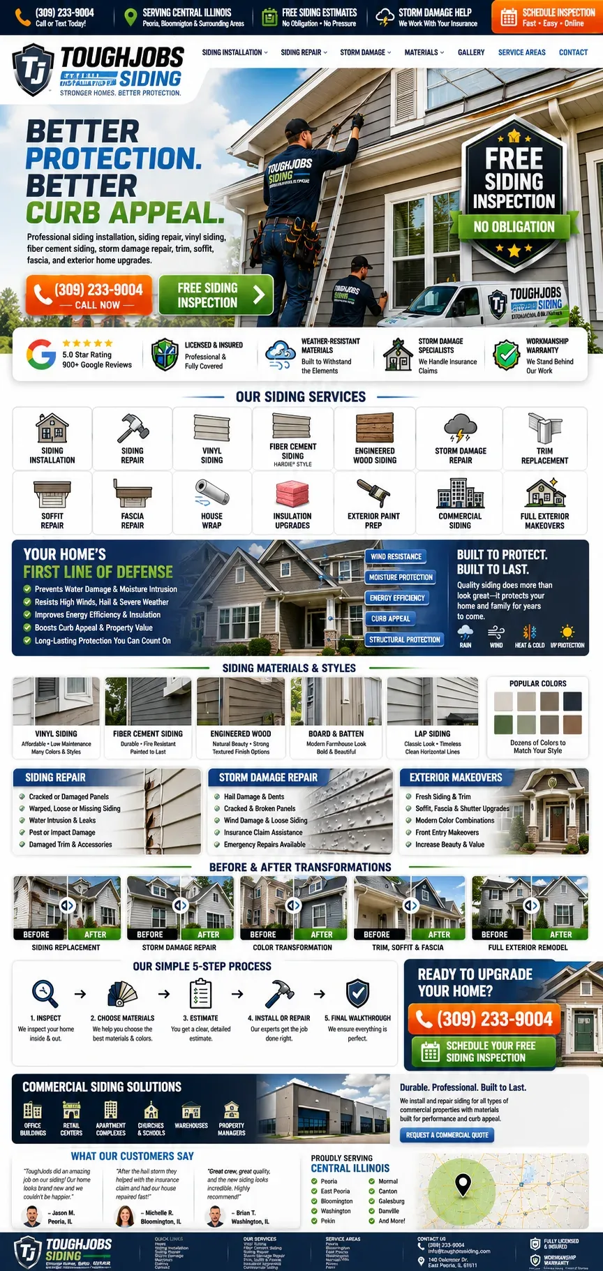 Siding Install & Repair website example