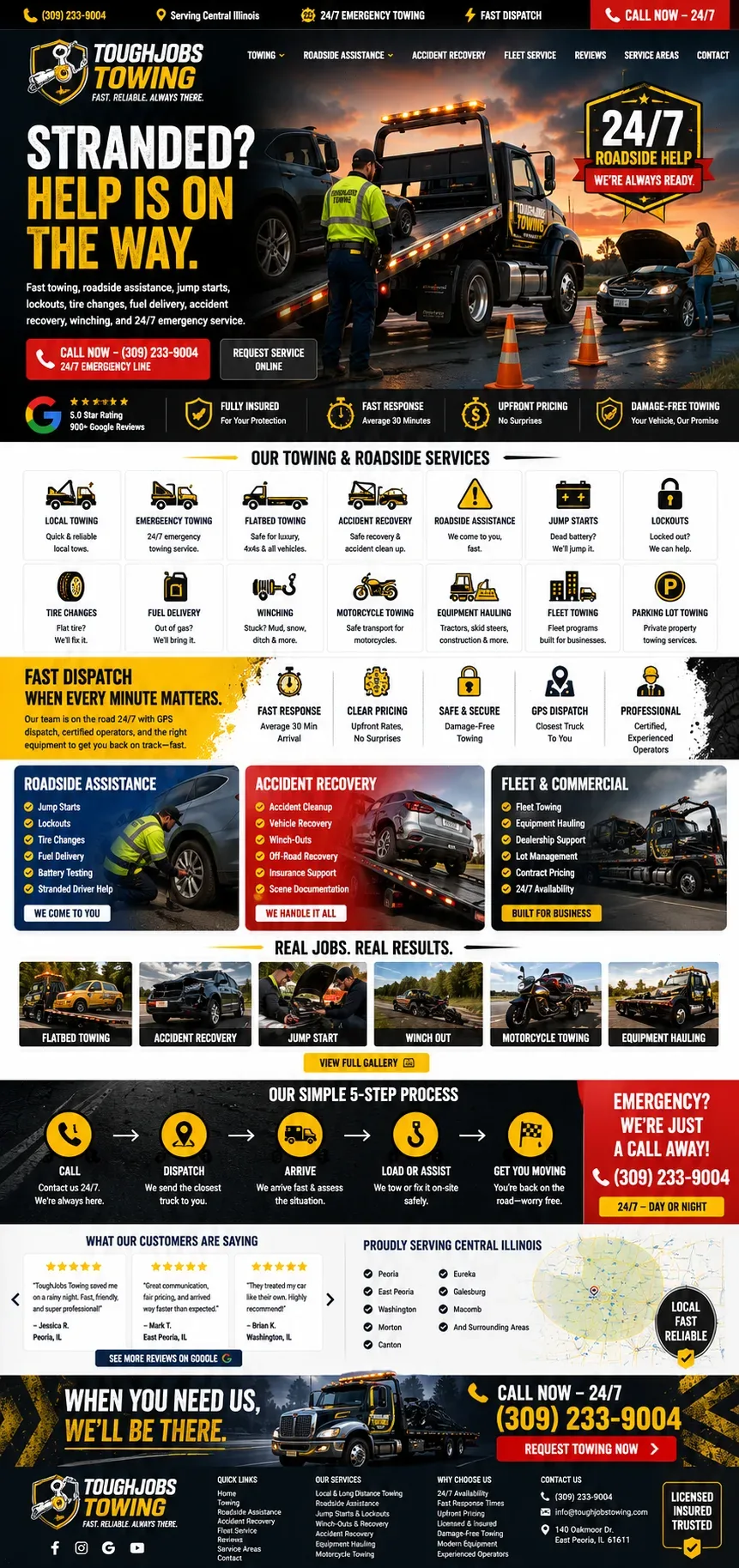 Tow & Roadside website example