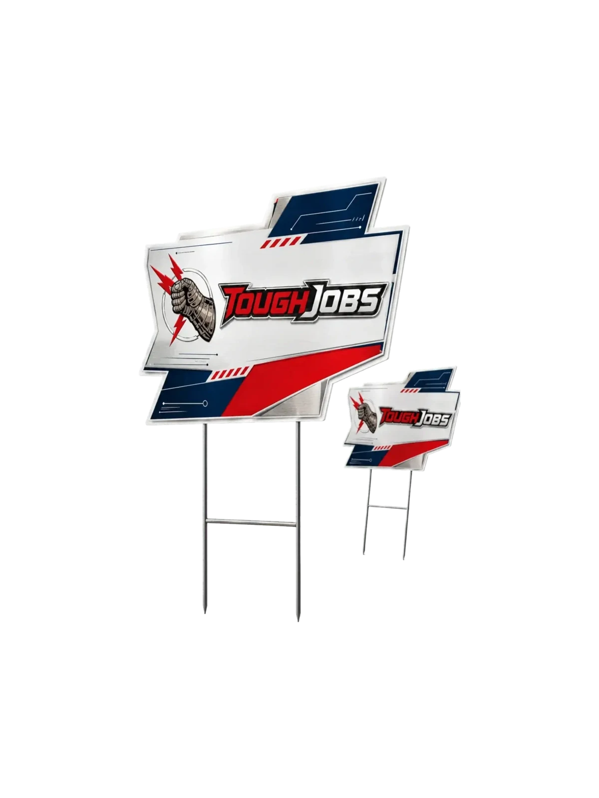 Toughjobs yard and lawn signs