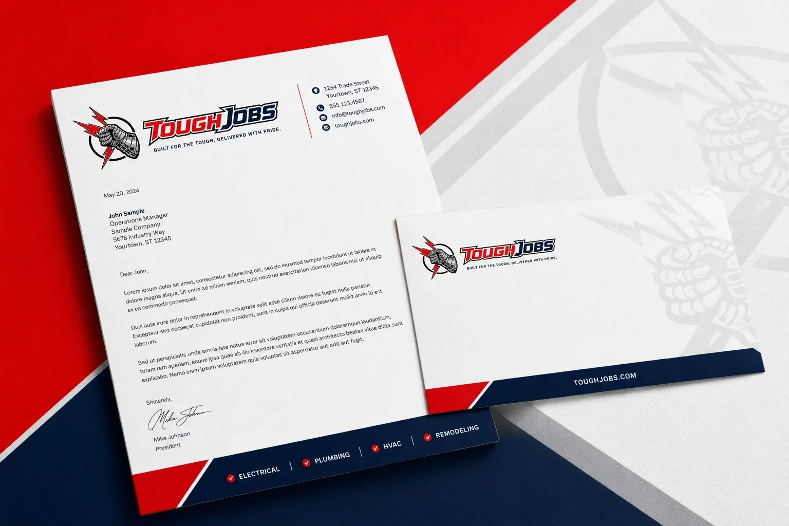 Custom printed company stationery