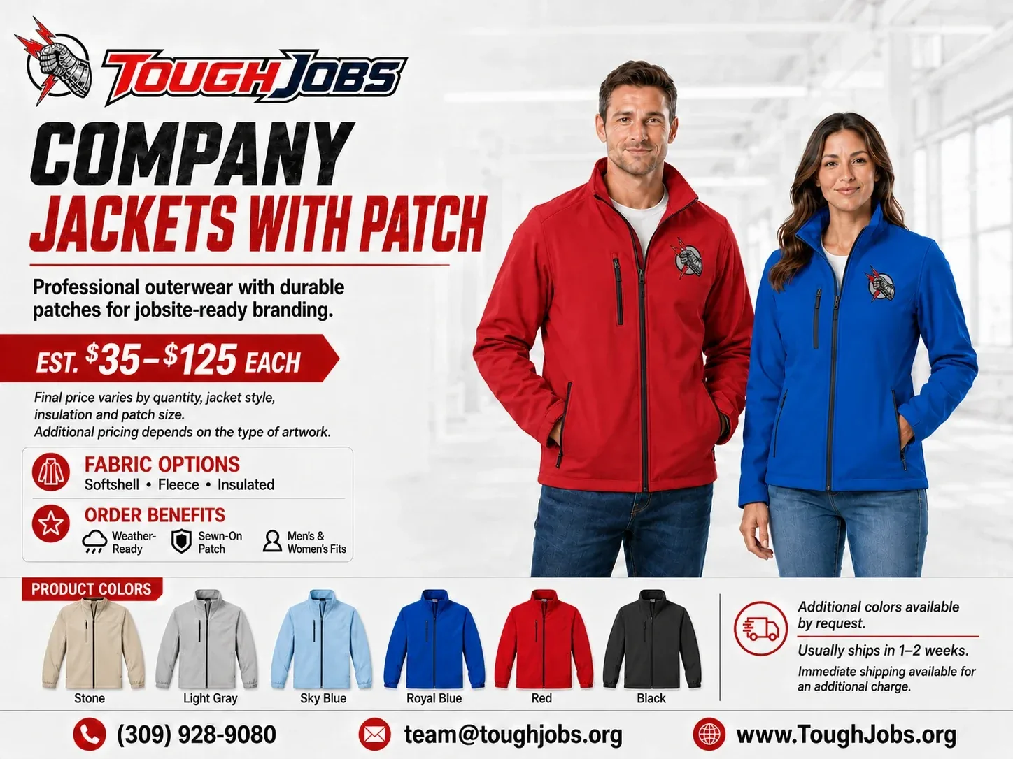 Custom branded company jackets