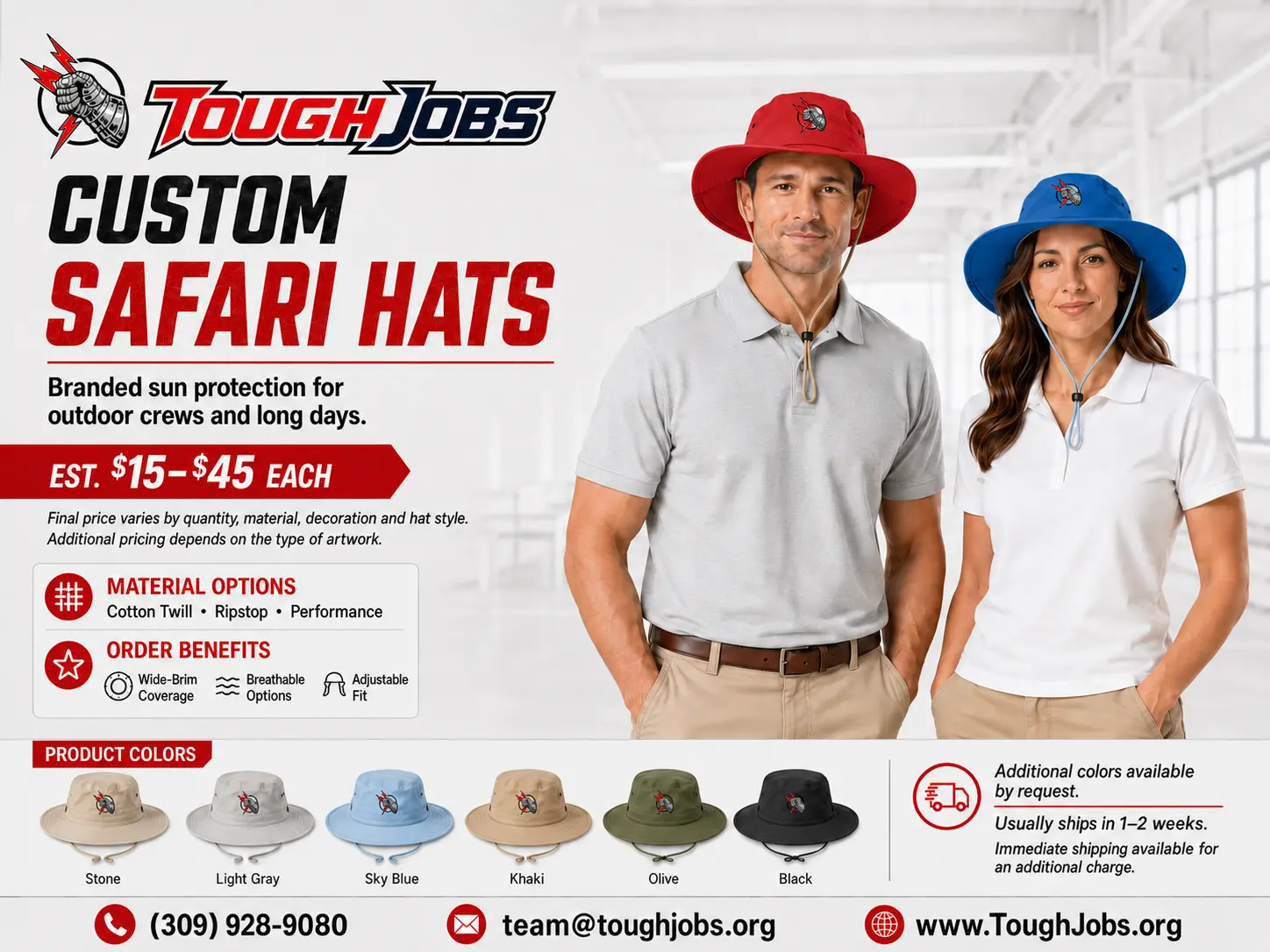 Custom branded safari hats