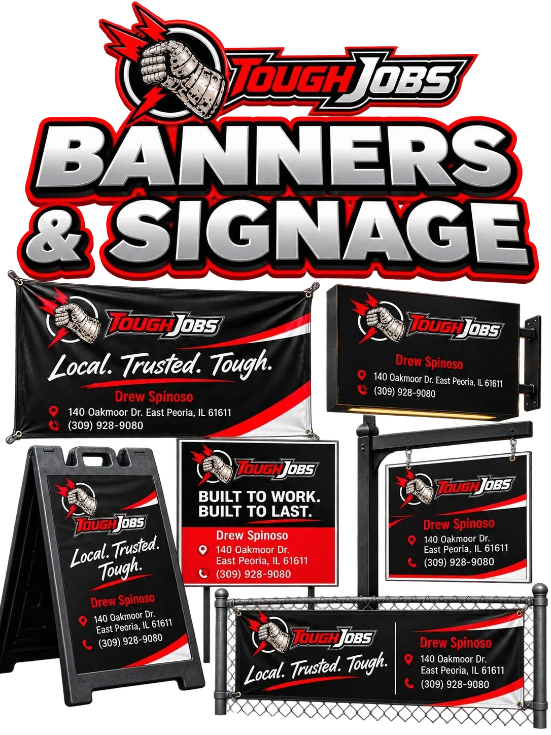 Toughjobs Banners & Signage collateral