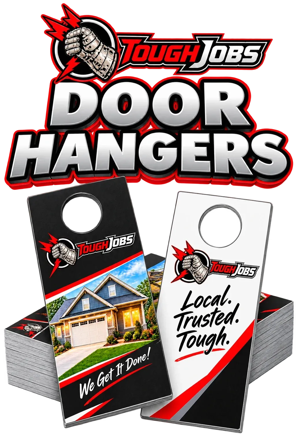 Toughjobs Door Hangers print collateral