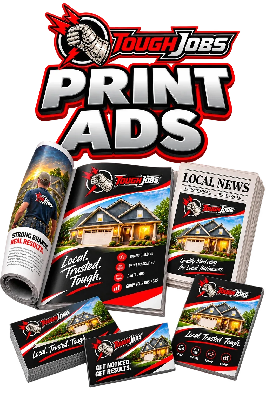Toughjobs Print Ads collateral