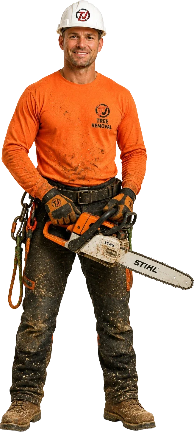Tree service contractor at work