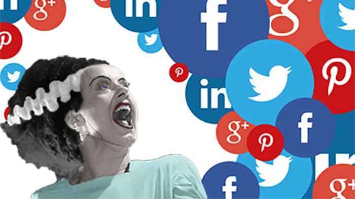 img of bride of Frankenstein afraid of social media marketing
